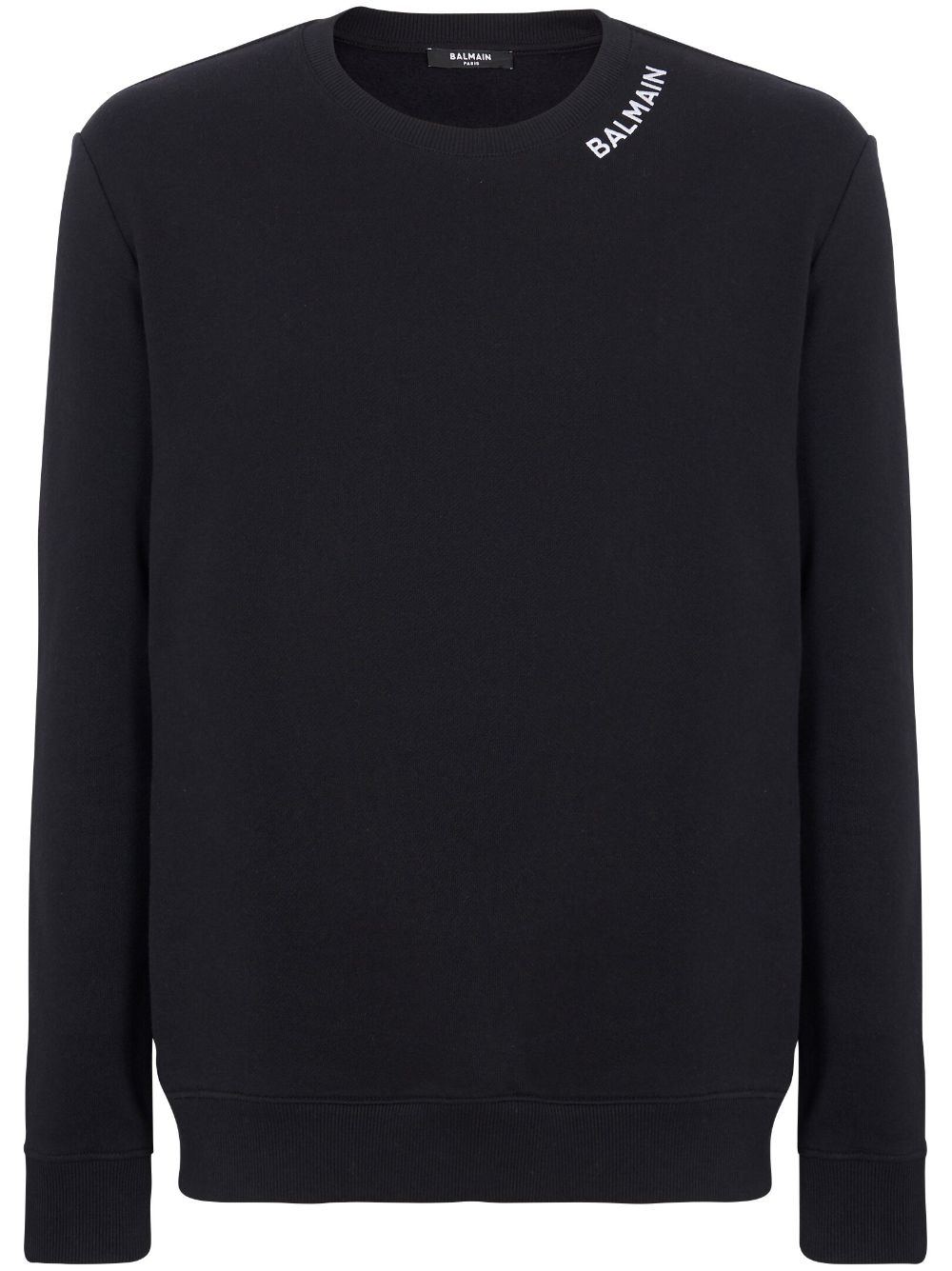 Balmain logo-embroidered organic-cotton sweatshirt - Black von Balmain