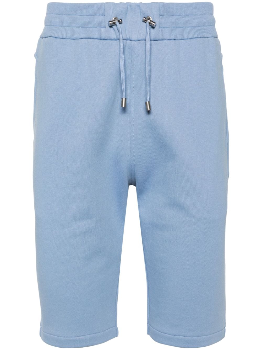 Balmain logo-flocked cotton track shorts - Blue von Balmain