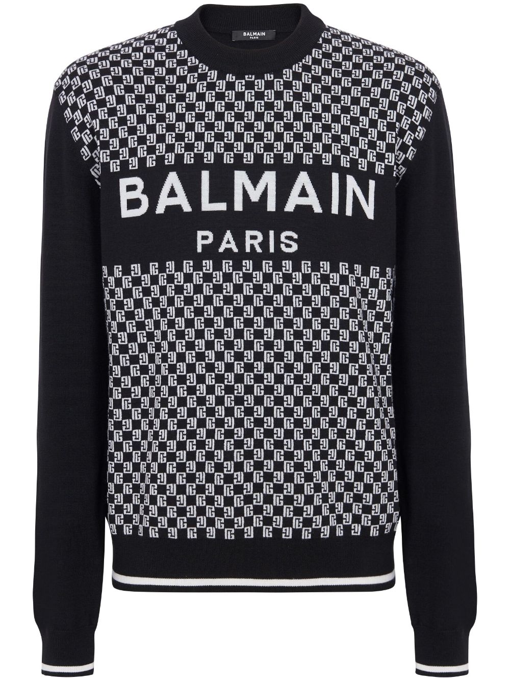 Balmain logo intarsia-knit jumper - Black von Balmain