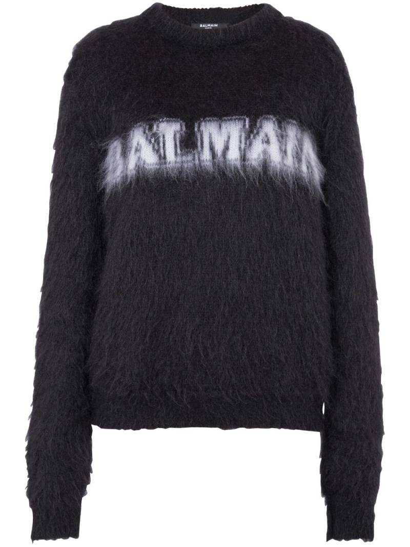 Balmain logo-jacquard jumper - Black von Balmain