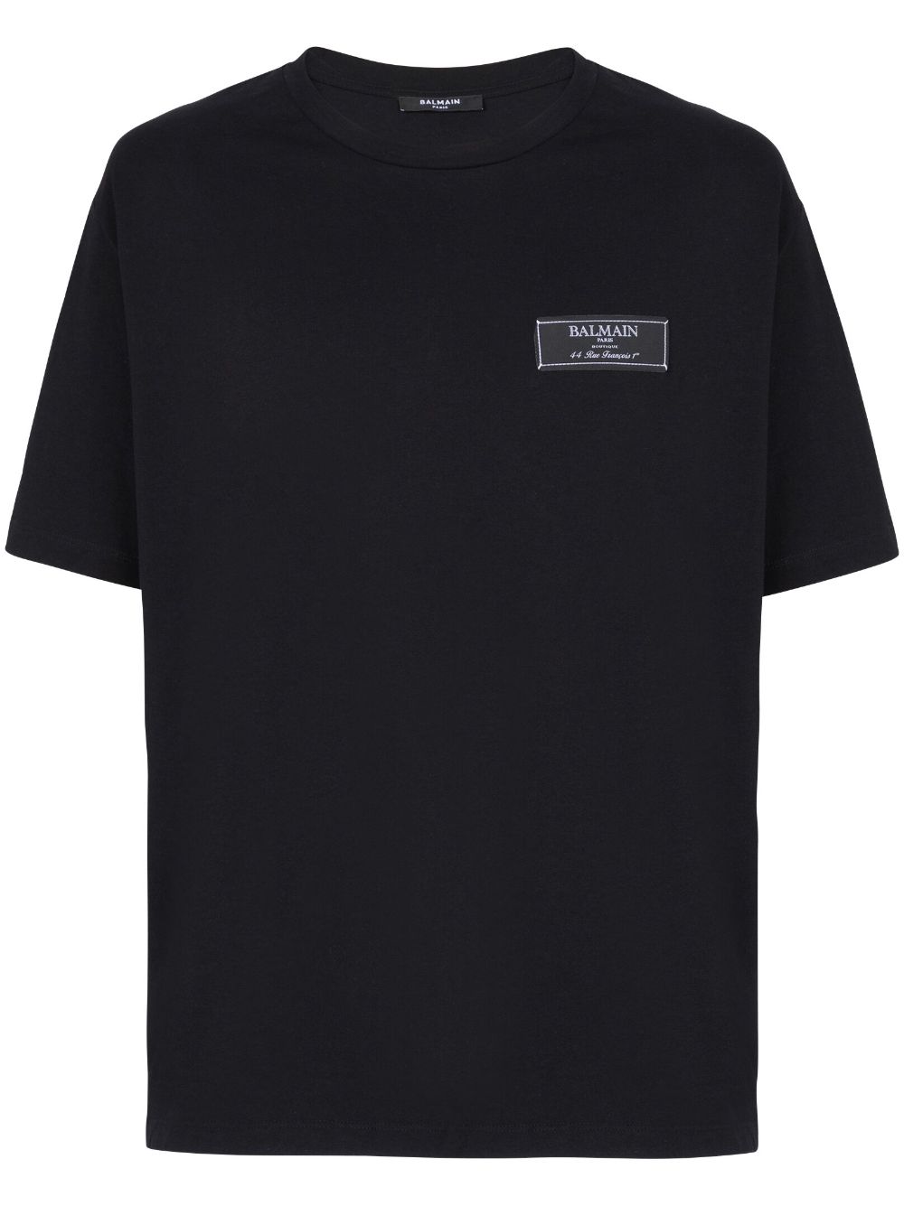 Balmain logo-patch cotton T-shirt - Black von Balmain
