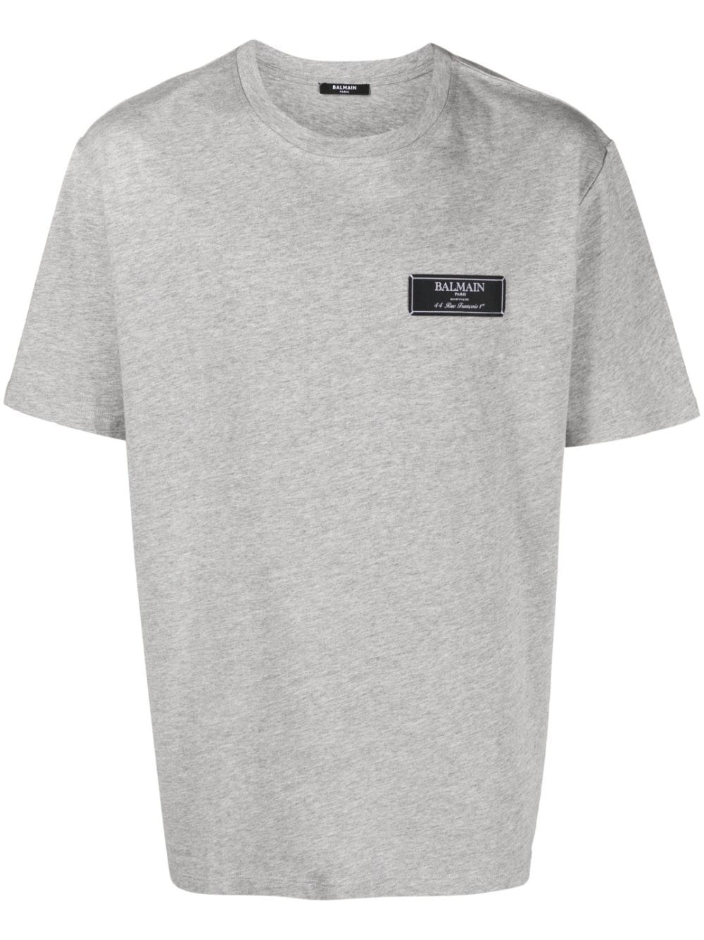 Balmain logo-patch mélange T-shirt - Grey von Balmain