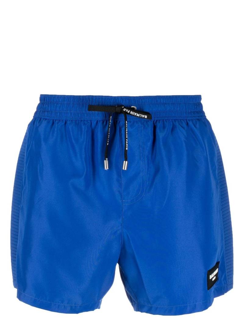 Balmain logo-patch track shorts - Blue von Balmain