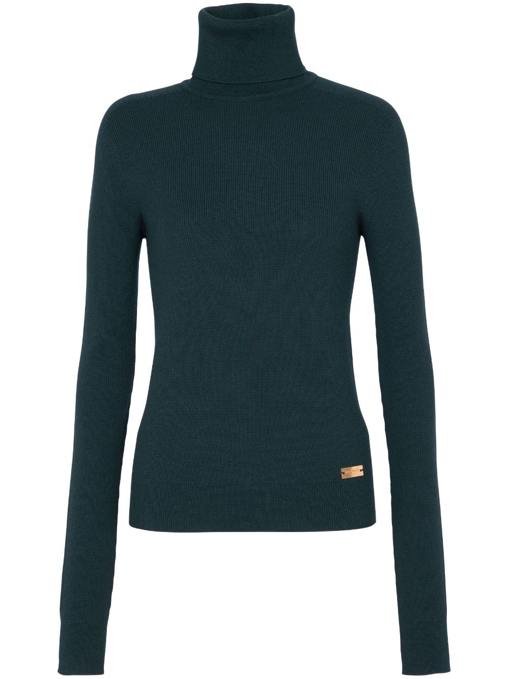 Balmain logo-plaque wool jumper - Green von Balmain