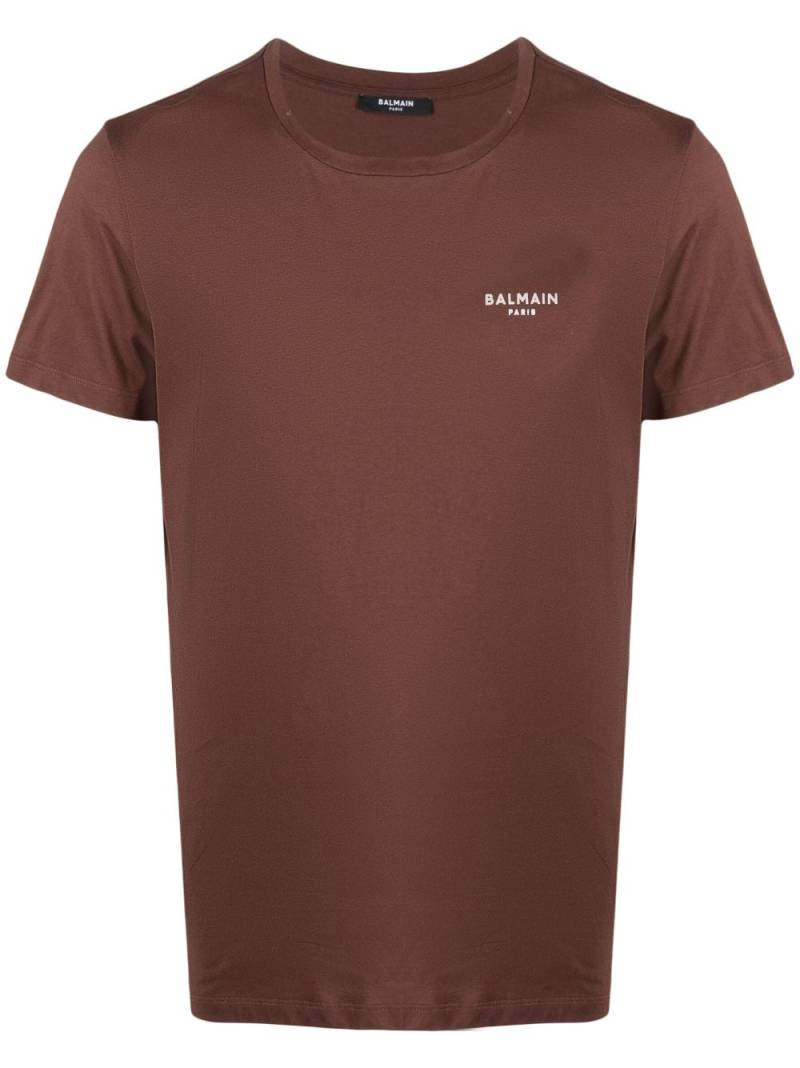 Balmain logo-print T-shirt - Brown von Balmain