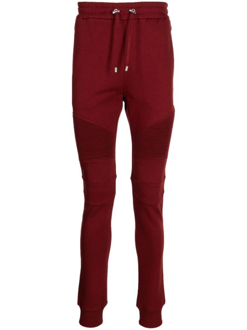 Balmain logo-print biker track pants - Red von Balmain