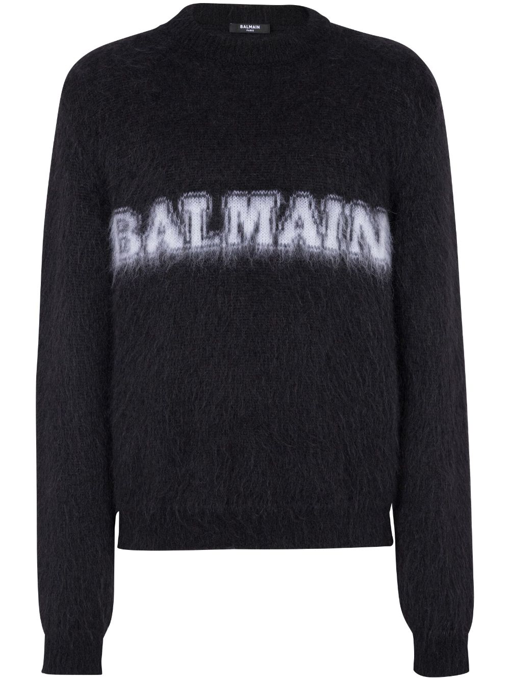 Balmain logo-print brushed-finish jumper - Black von Balmain