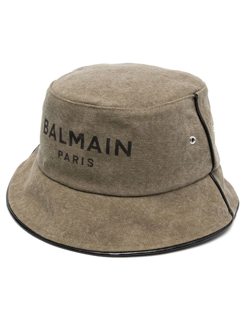 Balmain logo-print bucket hat - Green von Balmain