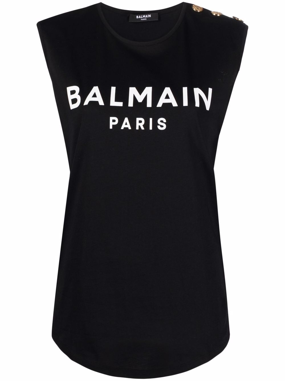 Balmain logo-print tank top - Black von Balmain