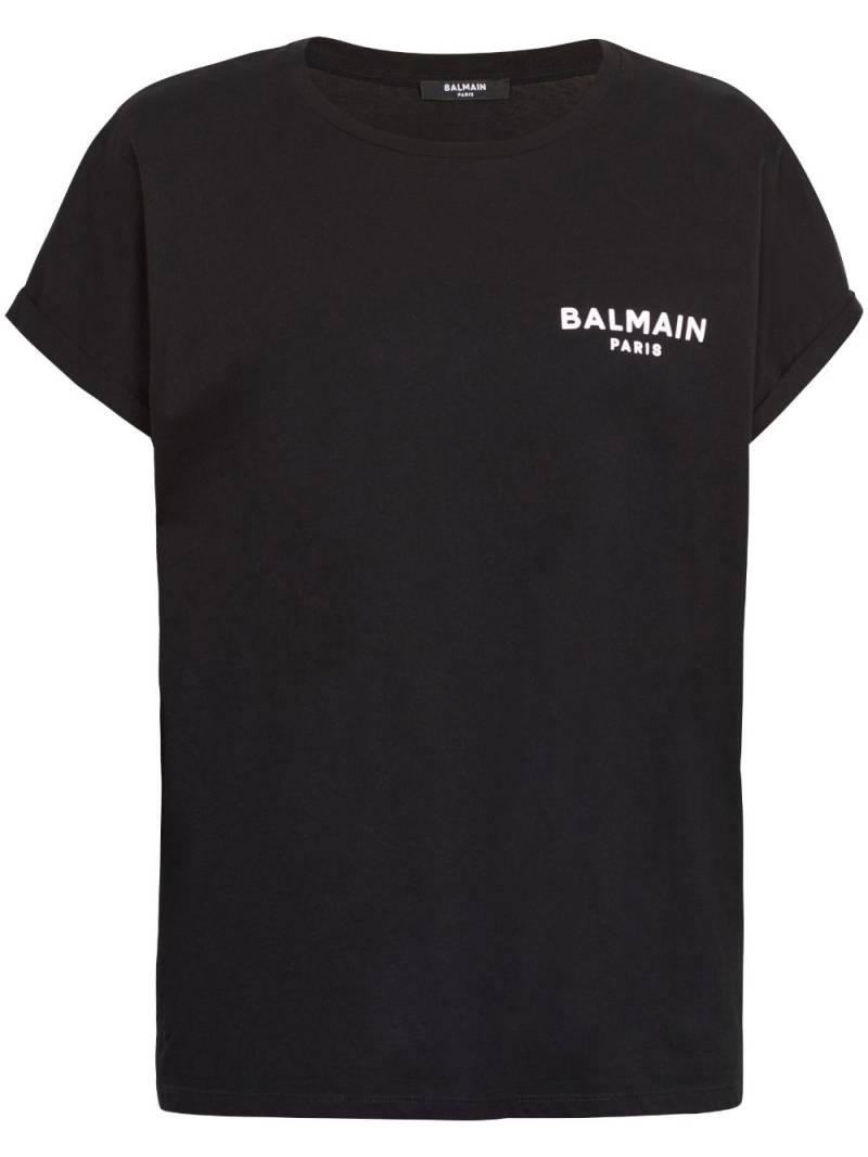 Balmain logo-print cotton T-shirt - Black von Balmain