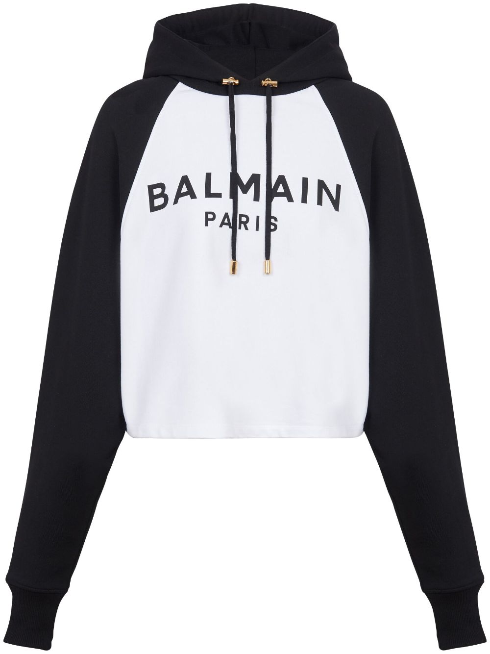 Balmain logo-print cropped hoodie - White von Balmain