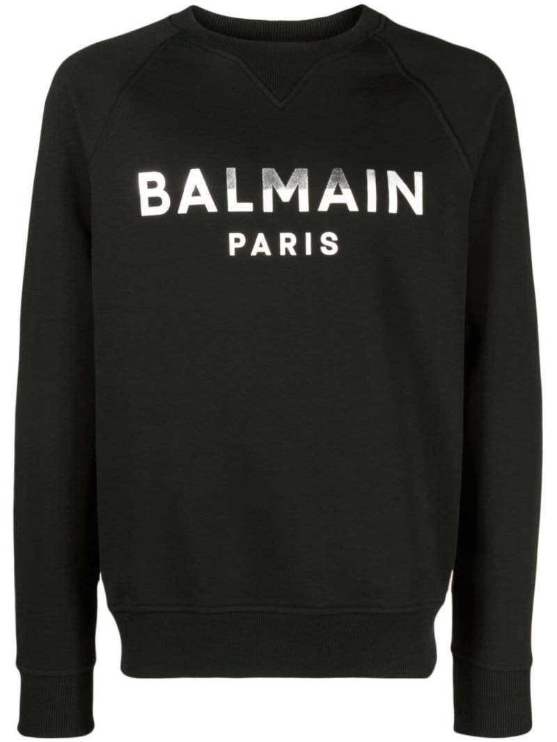 Balmain logo-print cotton sweatshirt - Black von Balmain