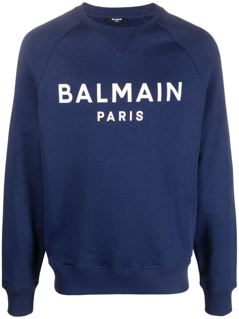 Balmain logo-print cotton sweatshirt - Blue von Balmain
