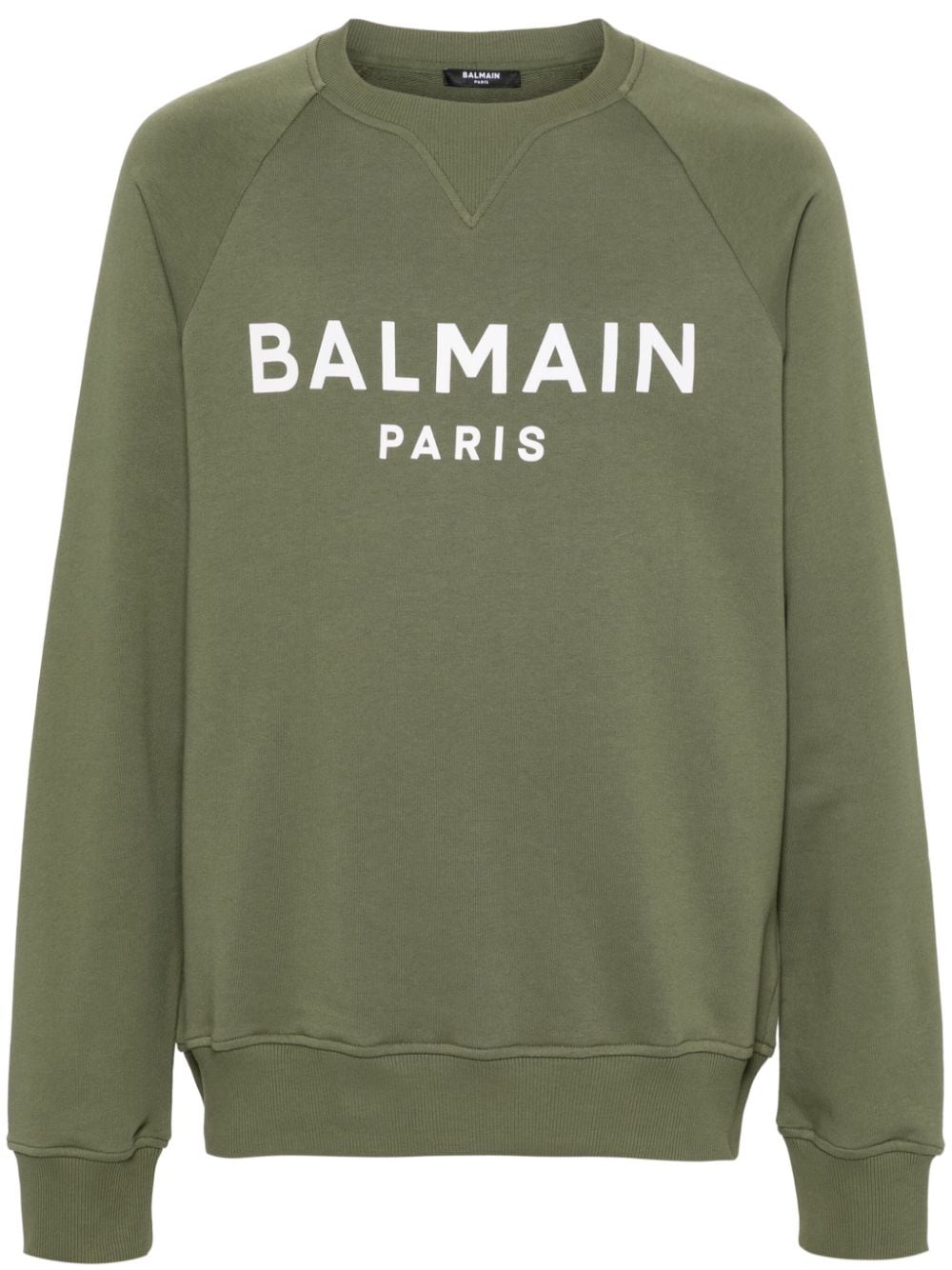 Balmain logo-print cotton sweatshirt - Green von Balmain