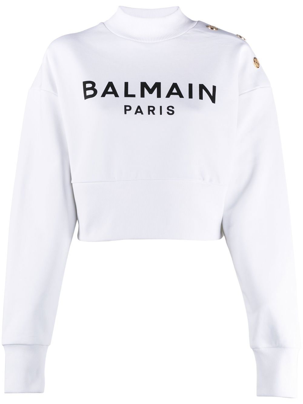 Balmain logo-print cotton sweatshirt - White von Balmain