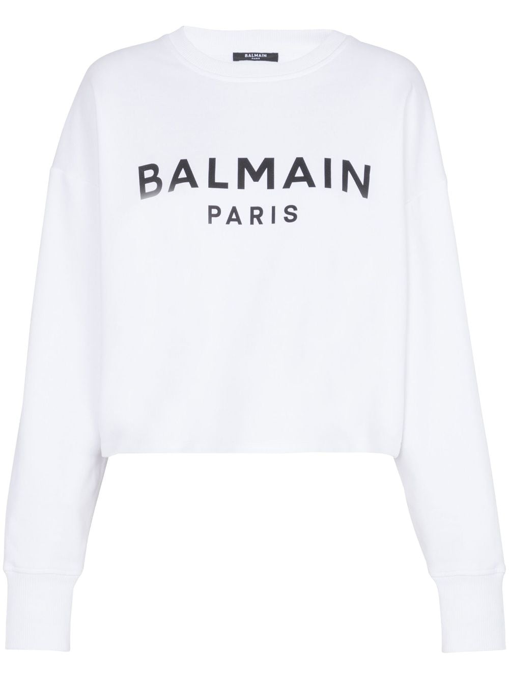 Balmain logo-print cotton sweatshirt - White von Balmain