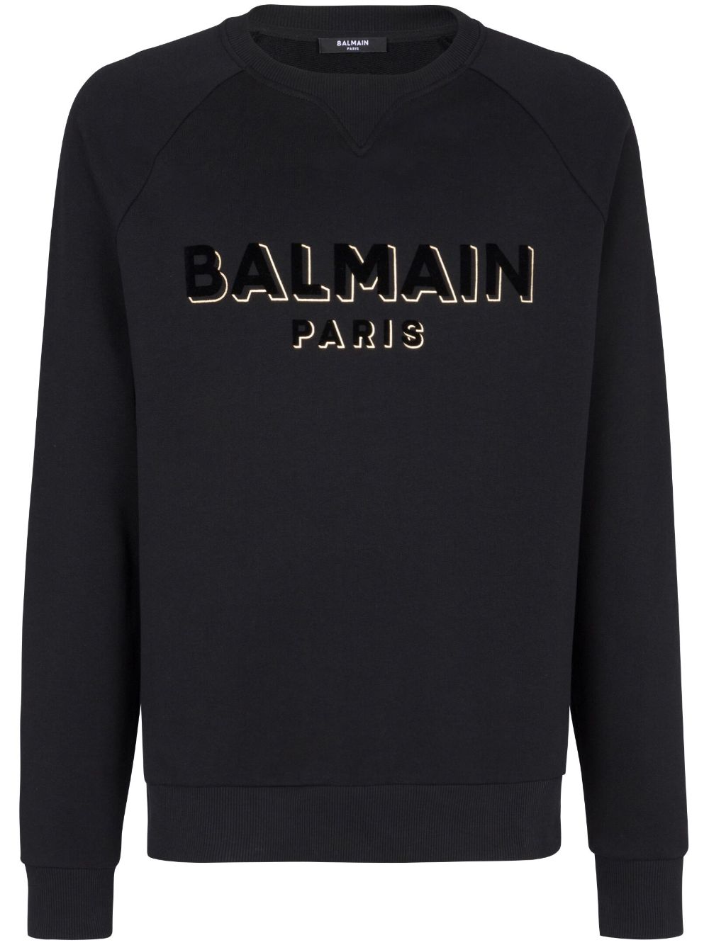 Balmain logo-print crew-neck sweatshirt - Black von Balmain