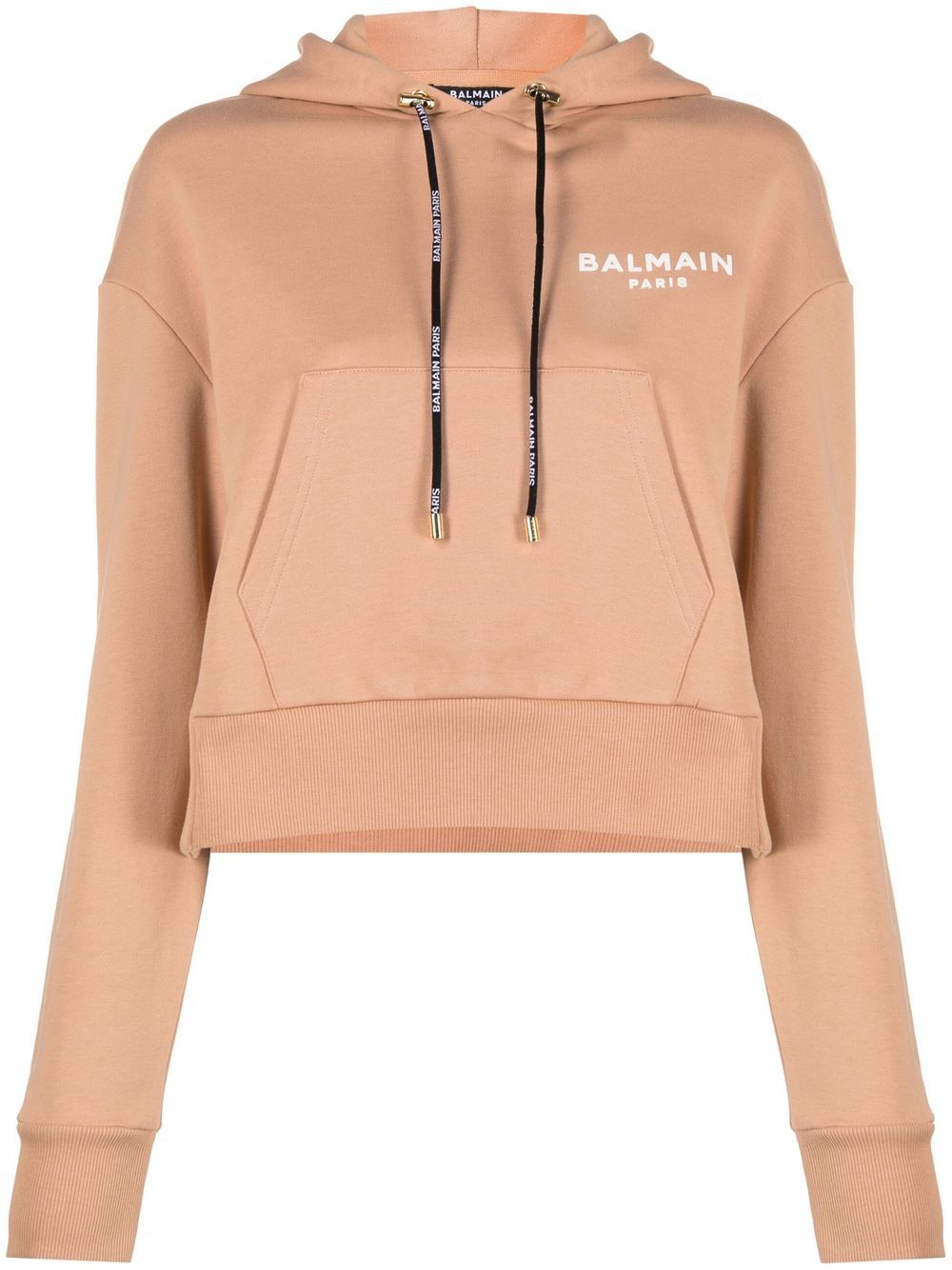 Balmain logo-print cropped hoodie - Pink von Balmain