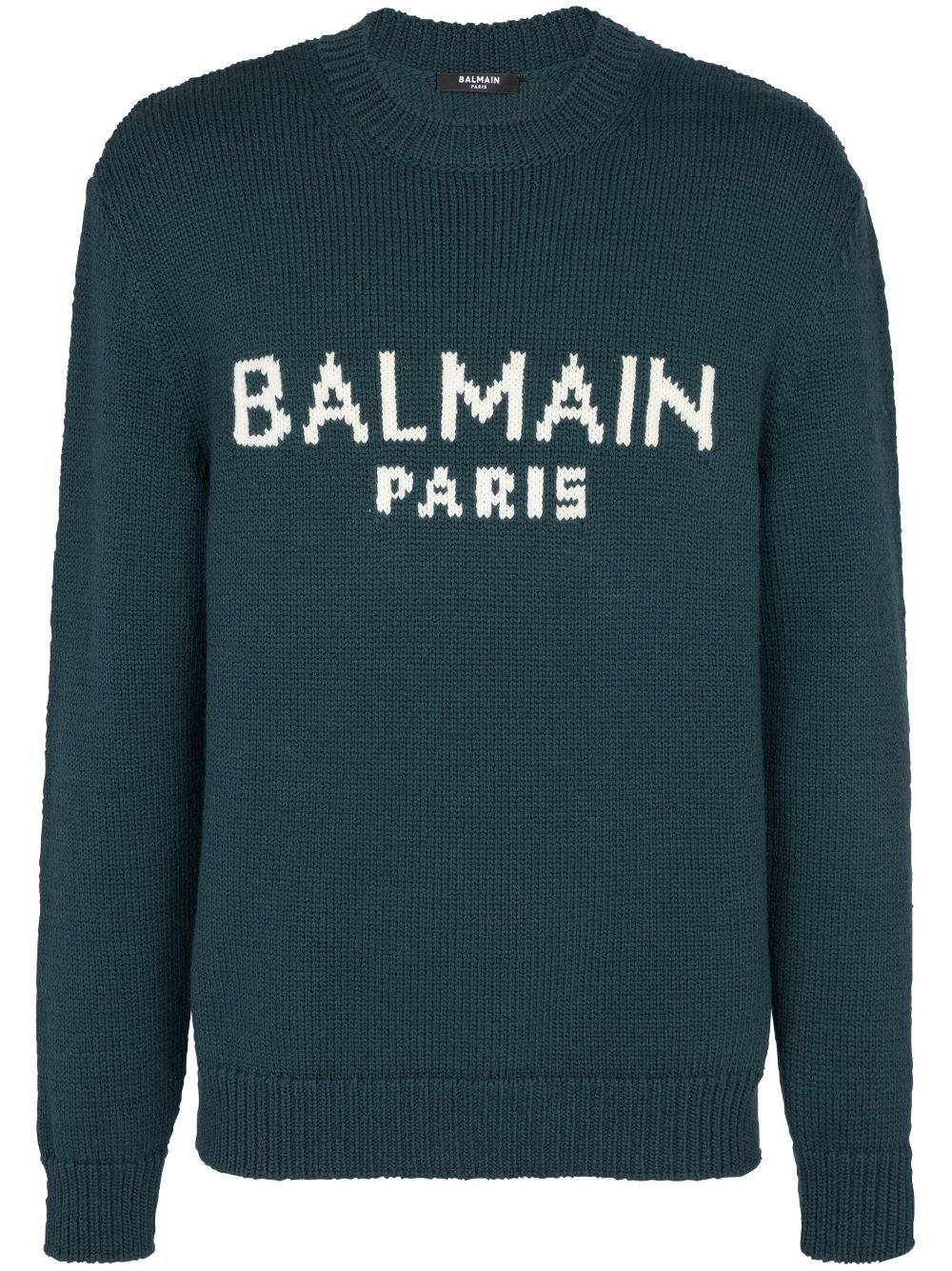 Balmain logo-print knitted jumper - Green von Balmain