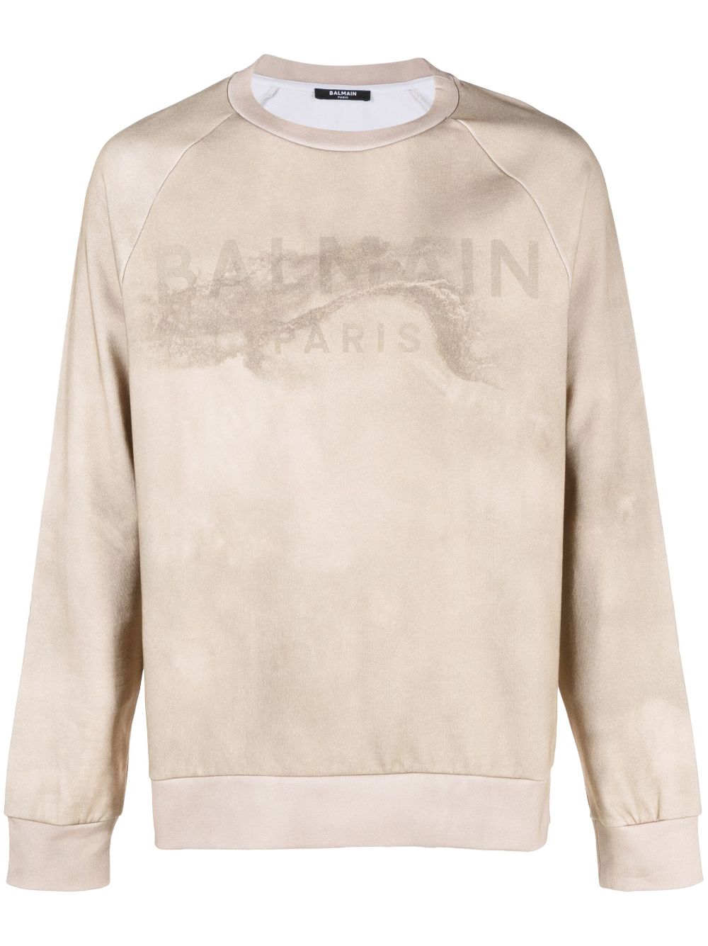 Balmain logo-print long-sleeve sweatshirt - Brown von Balmain
