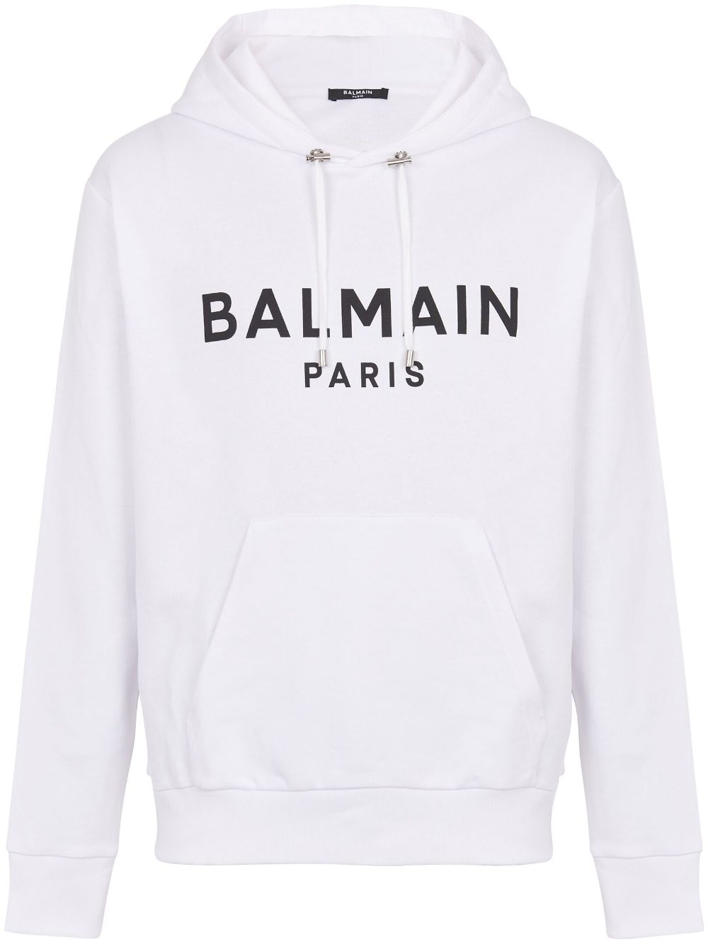 Balmain logo-print long-sleeved hoodie - White von Balmain