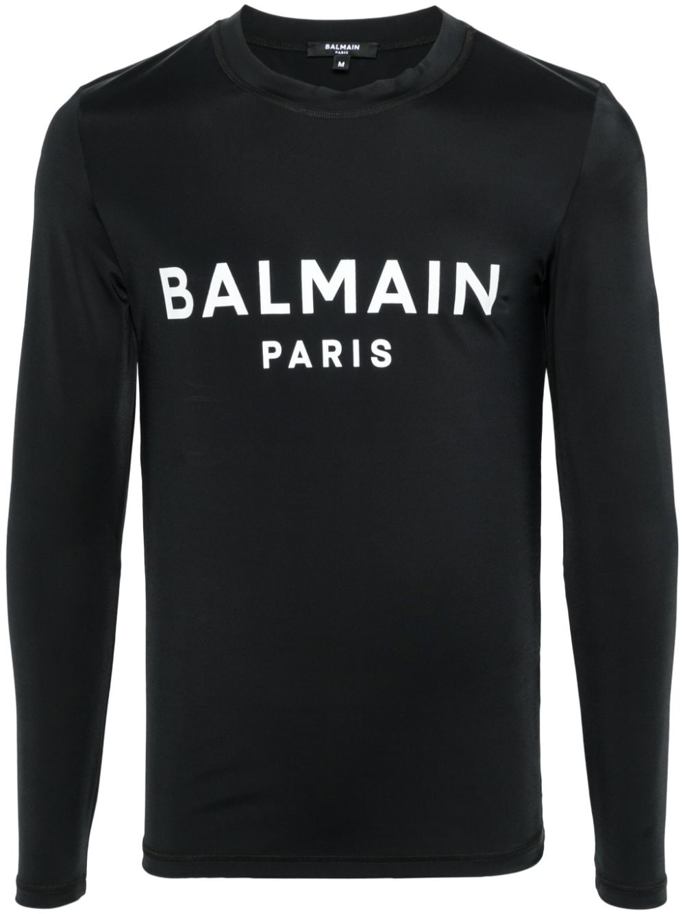 Balmain logo-print longsleeved T-shirt - Black von Balmain