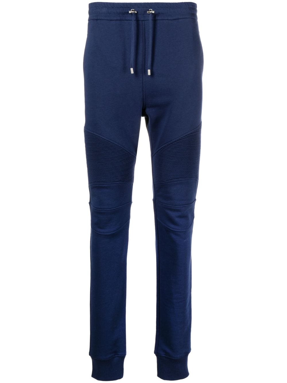 Balmain logo-print ribbed track pants - Blue von Balmain