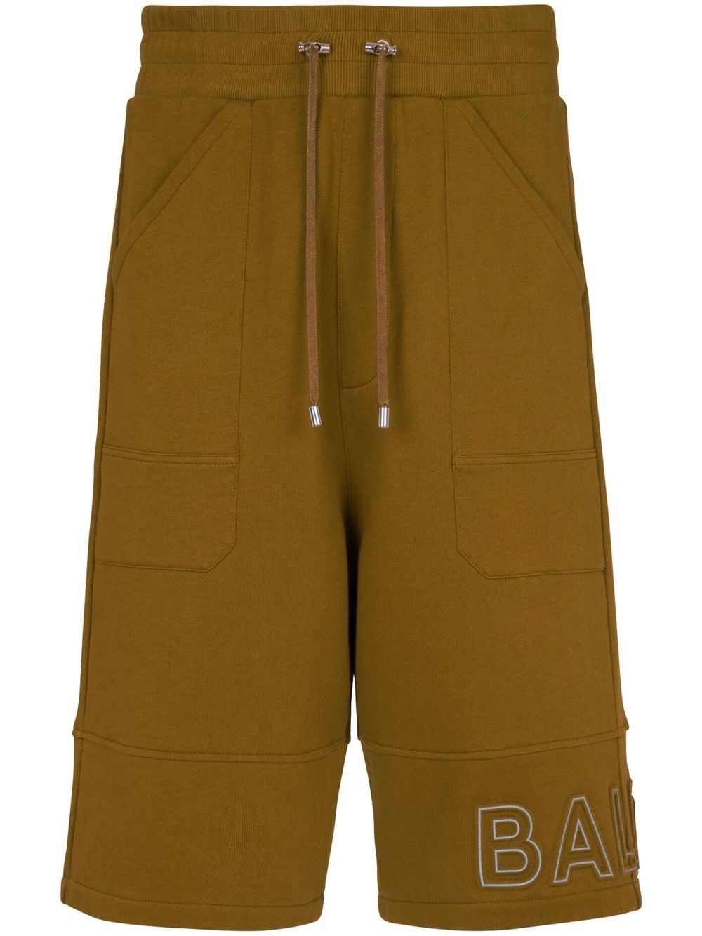 Balmain logo-print organic-cotton shorts - Brown von Balmain