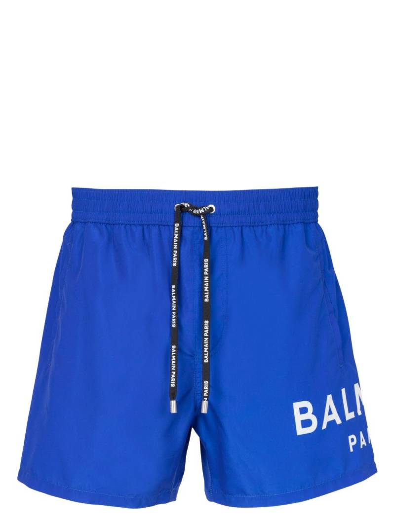 Balmain logo-print swim shorts - Blue von Balmain