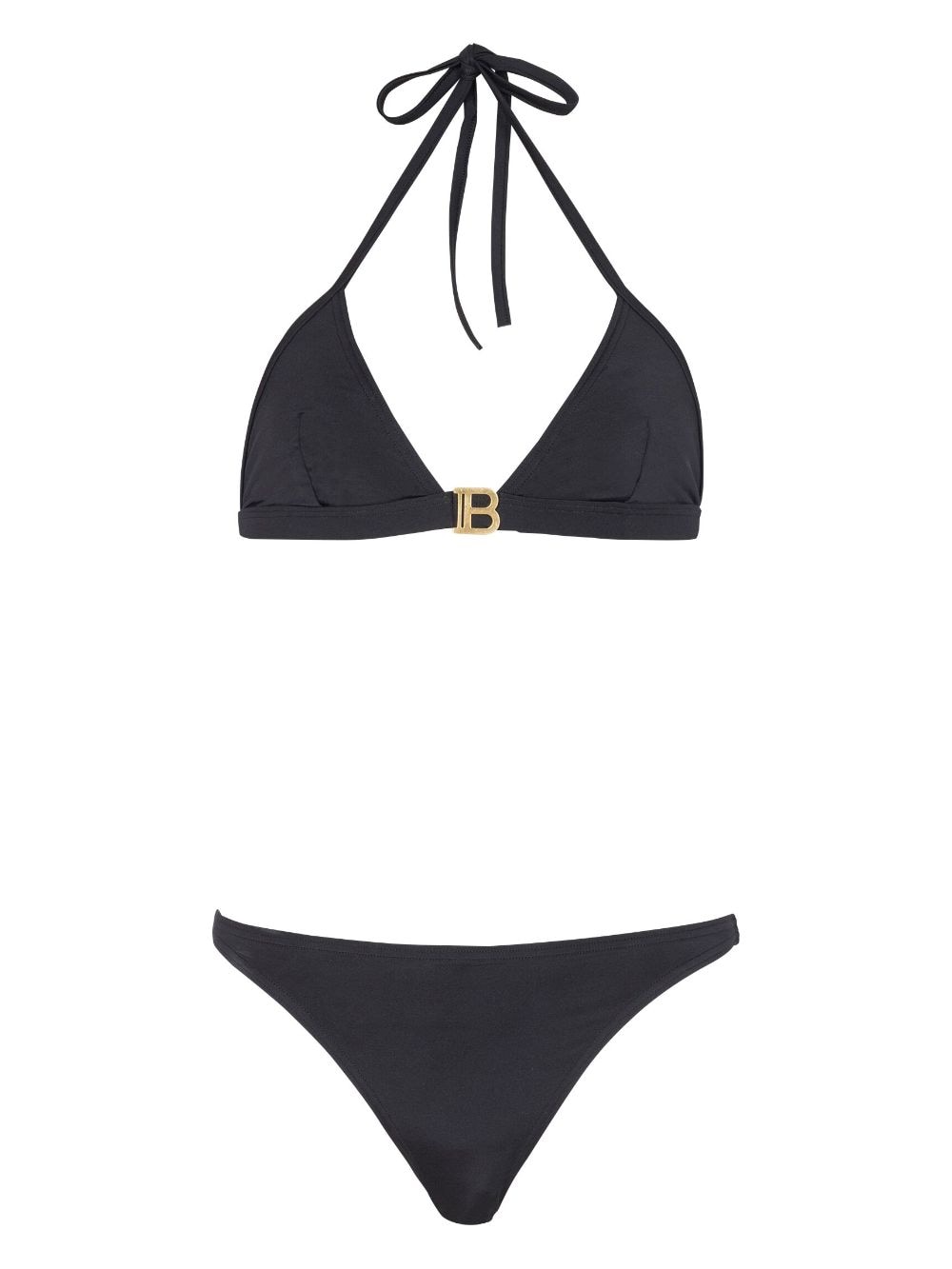 Balmain logo-print triangle bikini set - Black von Balmain