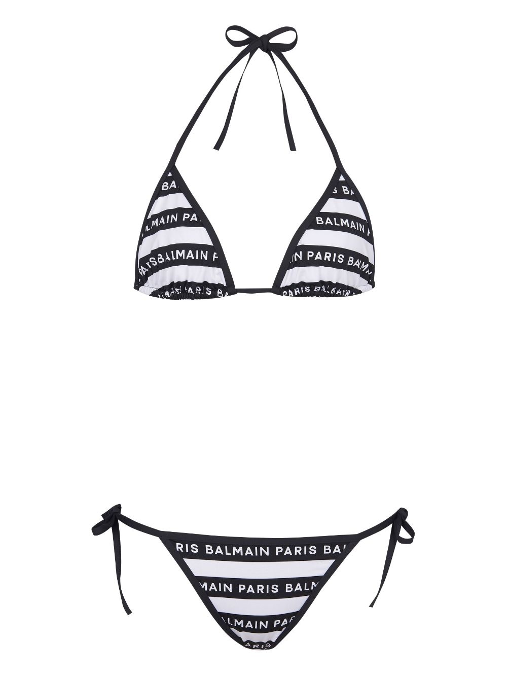Balmain logo-print triangle bikini set - White von Balmain
