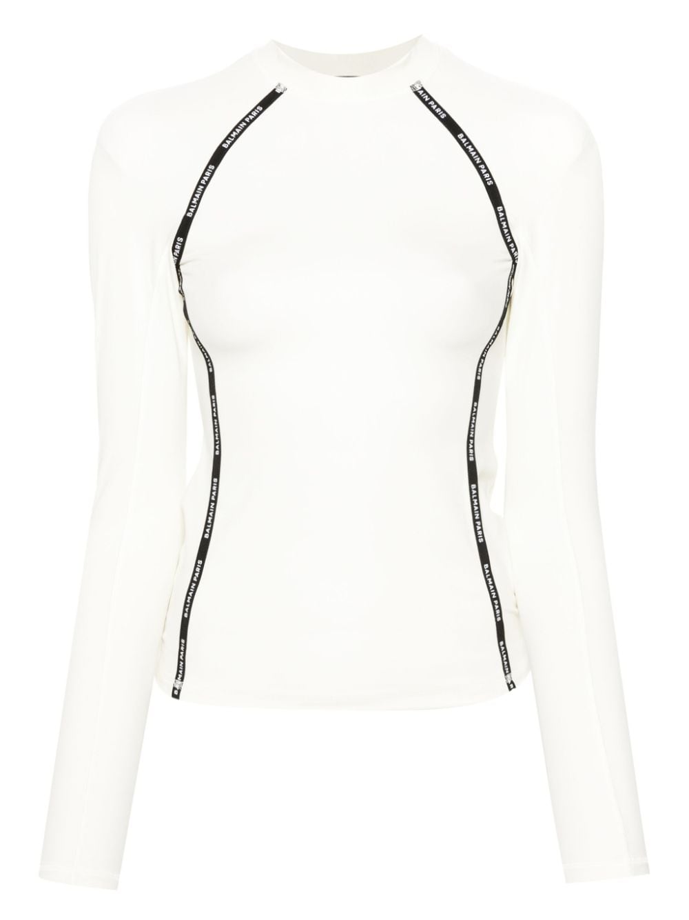 Balmain logo-trim raglan top - Neutrals von Balmain