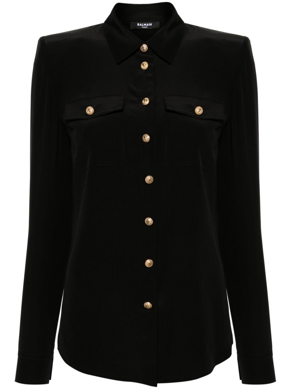 Balmain long-sleeve silk shirt - Black von Balmain