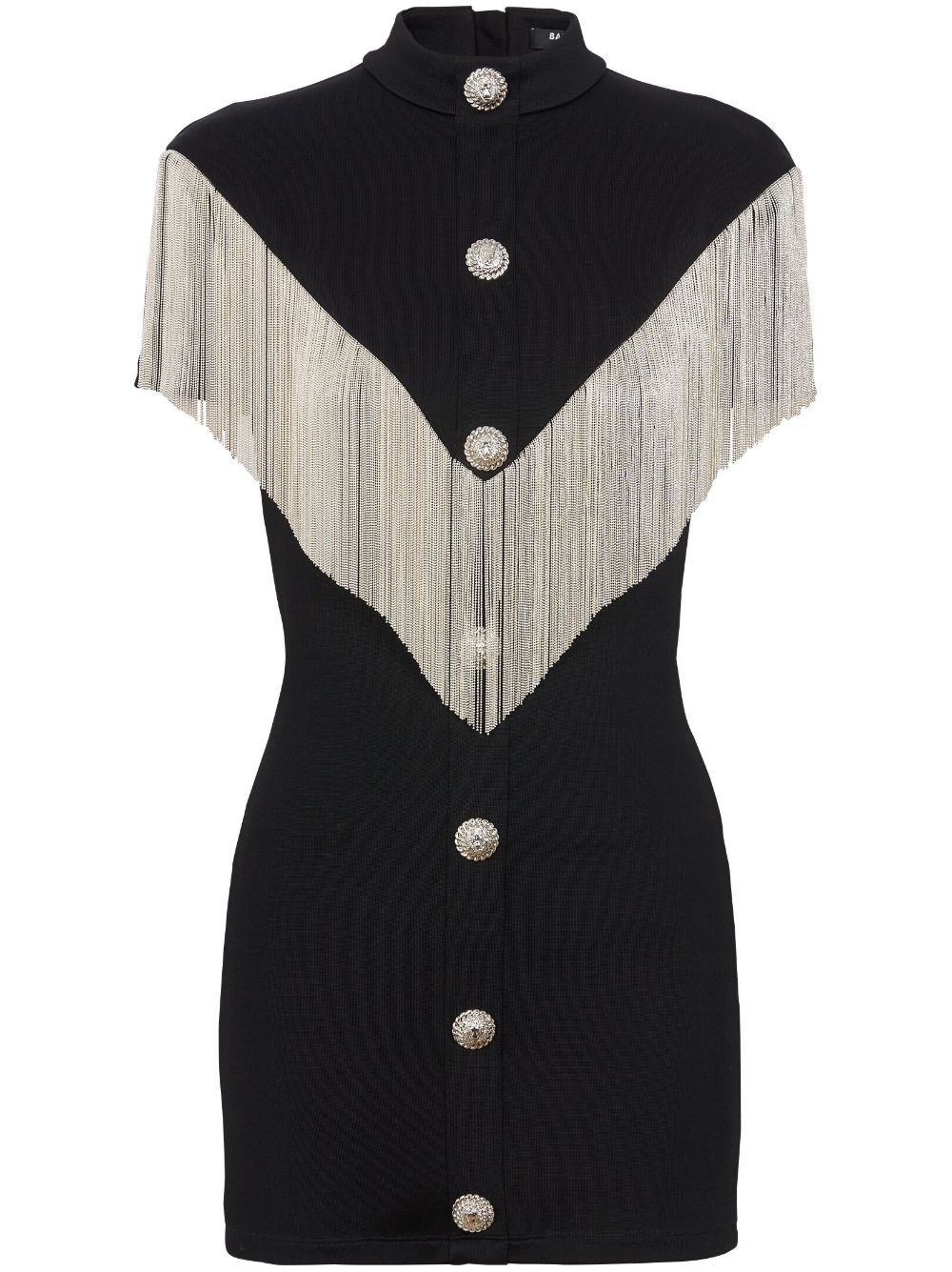 Balmain high-neck fringed minidress - Black von Balmain