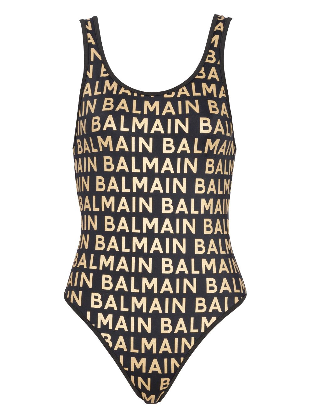 Balmain metallic-threaded logo swimsuit - Black von Balmain