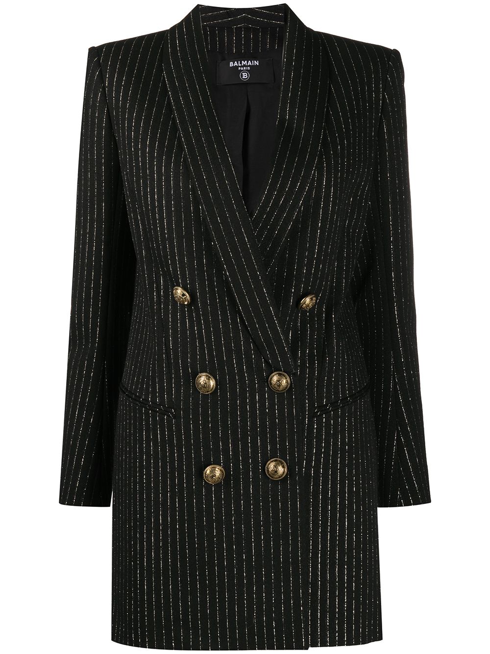 Balmain metallic threading blazer dress - Black von Balmain