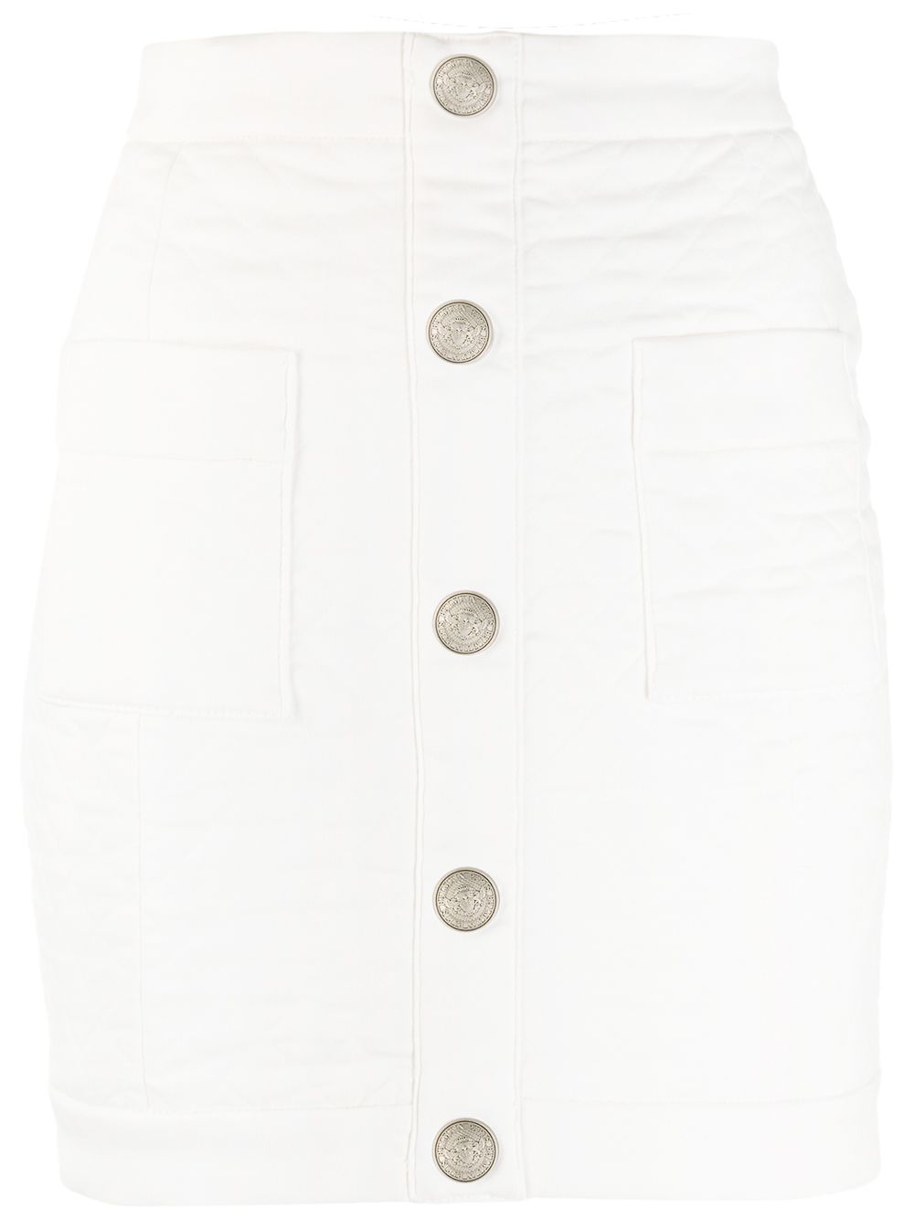 Balmain mini high-waisted quilted skirt - White von Balmain
