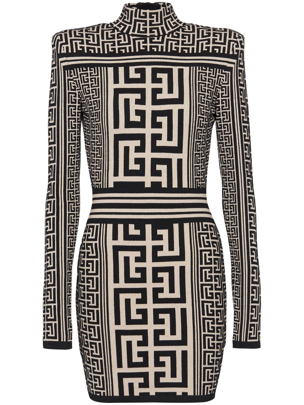 Balmain monogram jacquard knitted minidress - Black von Balmain