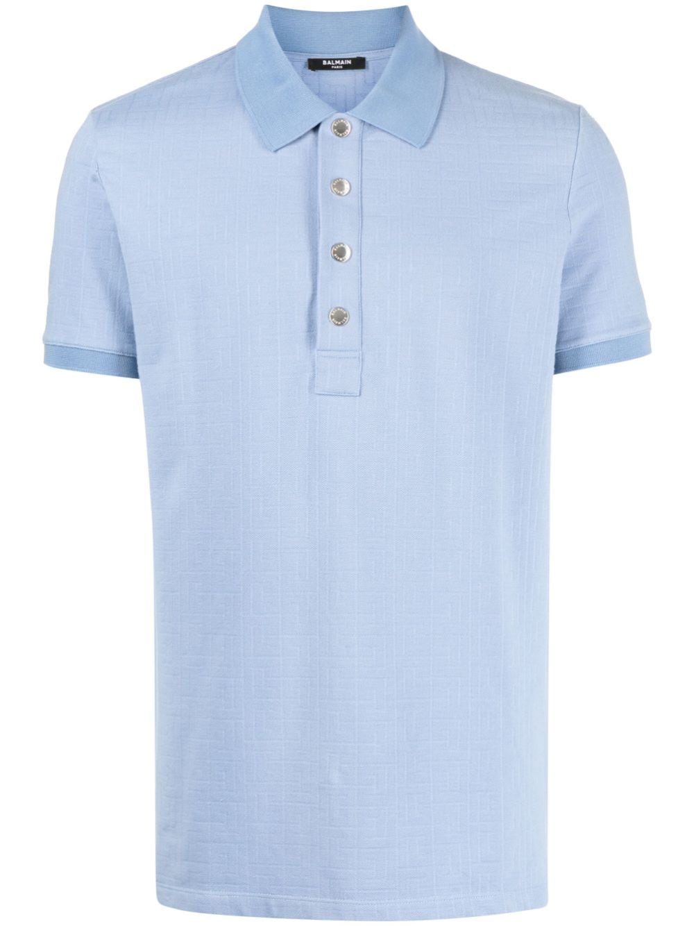 Balmain monogram-jacquard polo shirt - Blue von Balmain