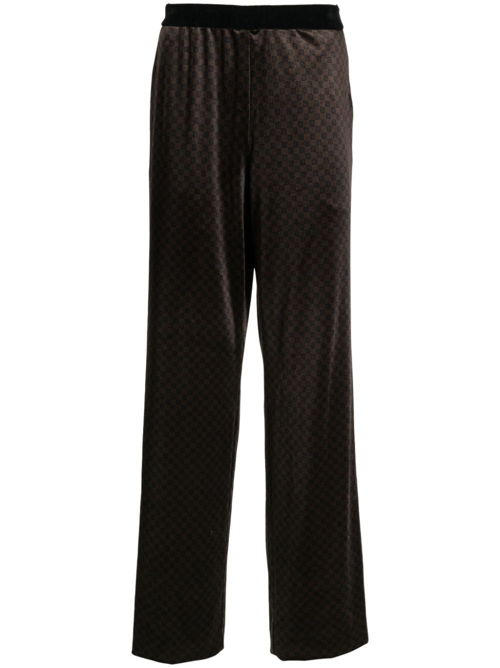 Balmain monogram-jacquard straight-leg trousers - Brown von Balmain