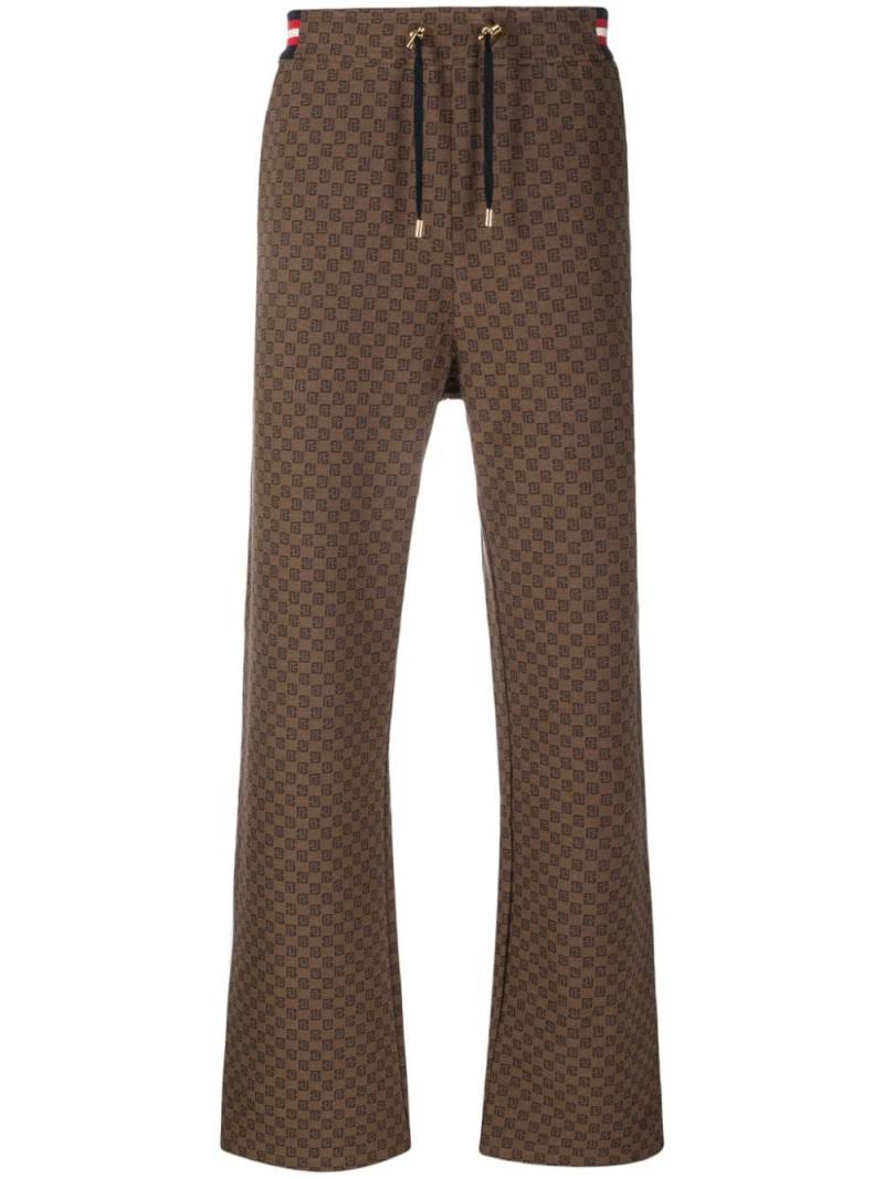 Balmain monogram-pattern cotton track pants - Brown von Balmain