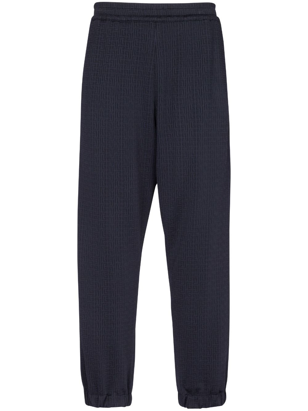 Balmain monogram-pattern elasticated-waistband track pants - Blue von Balmain