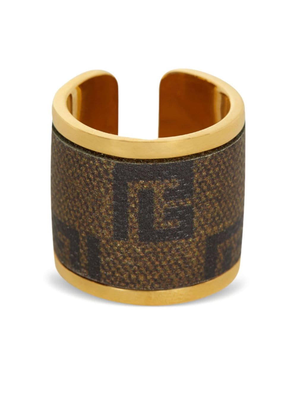 Balmain monogram-pattern gold-tone ring - Brown von Balmain