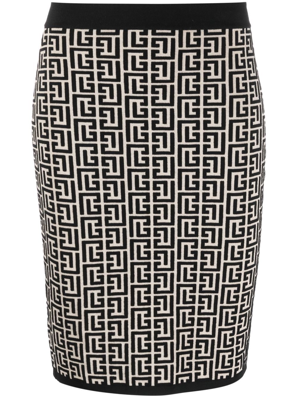 Balmain monogram pattern mini skirt - Neutrals von Balmain