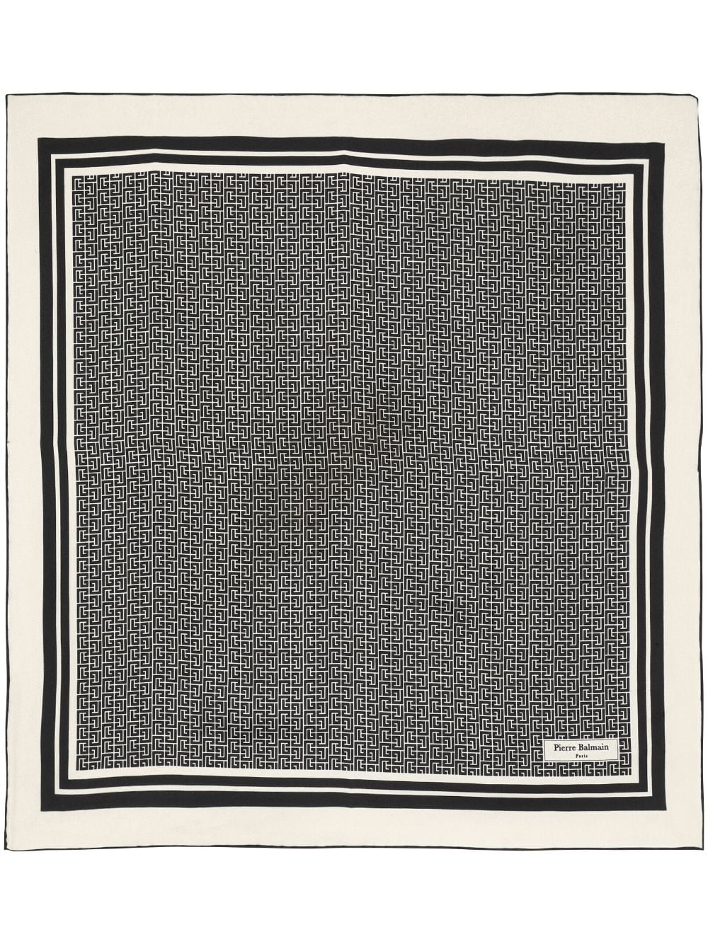Balmain monogram-pattern silk scarf - Black von Balmain