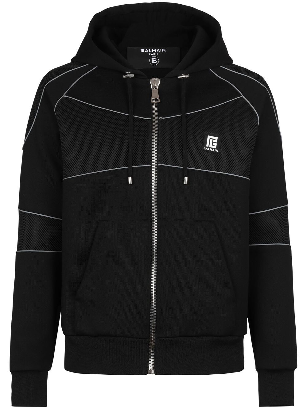 Balmain neoprene zip-up hoodie - Black von Balmain