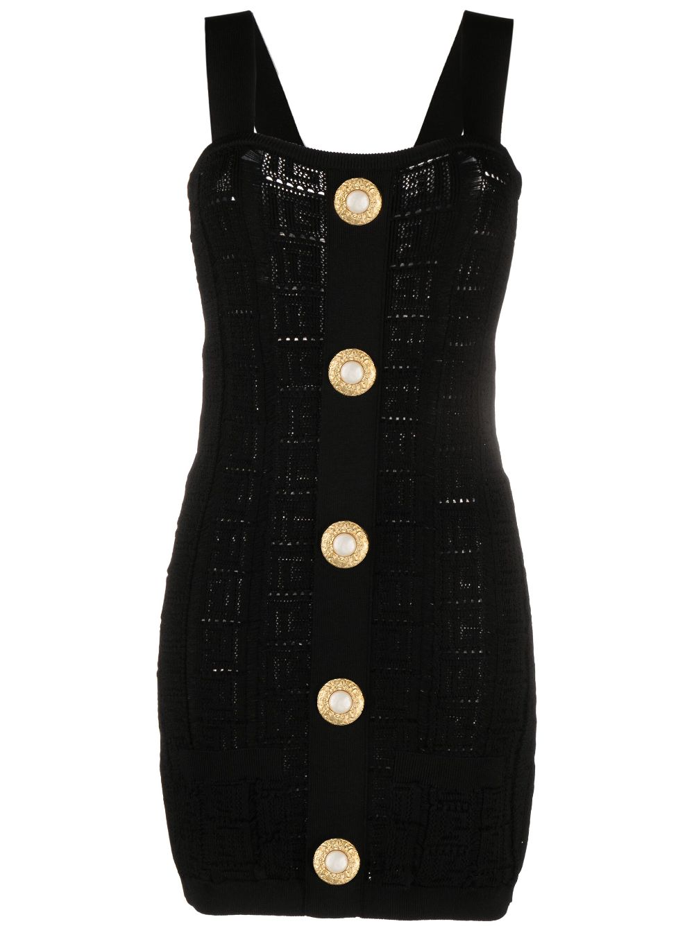 Balmain open-knit minidress - Black von Balmain