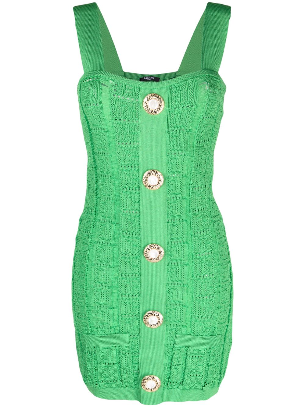 Balmain open-knit minidress - Green von Balmain