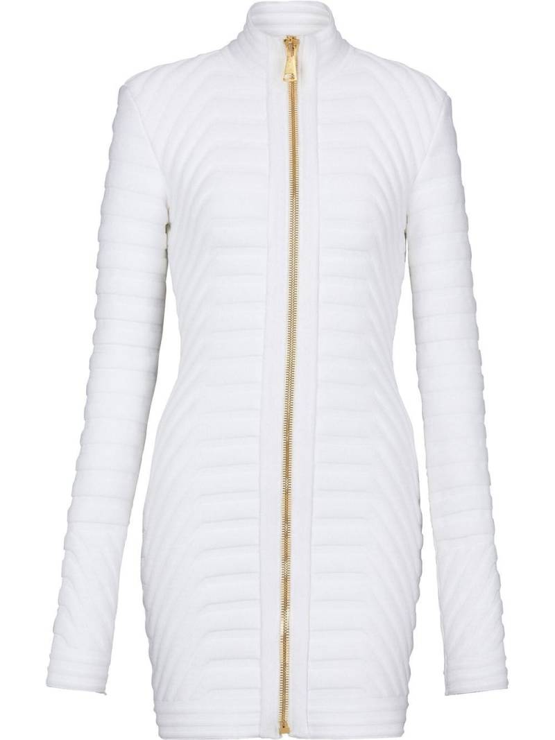 Balmain padded zip-up dress - White von Balmain
