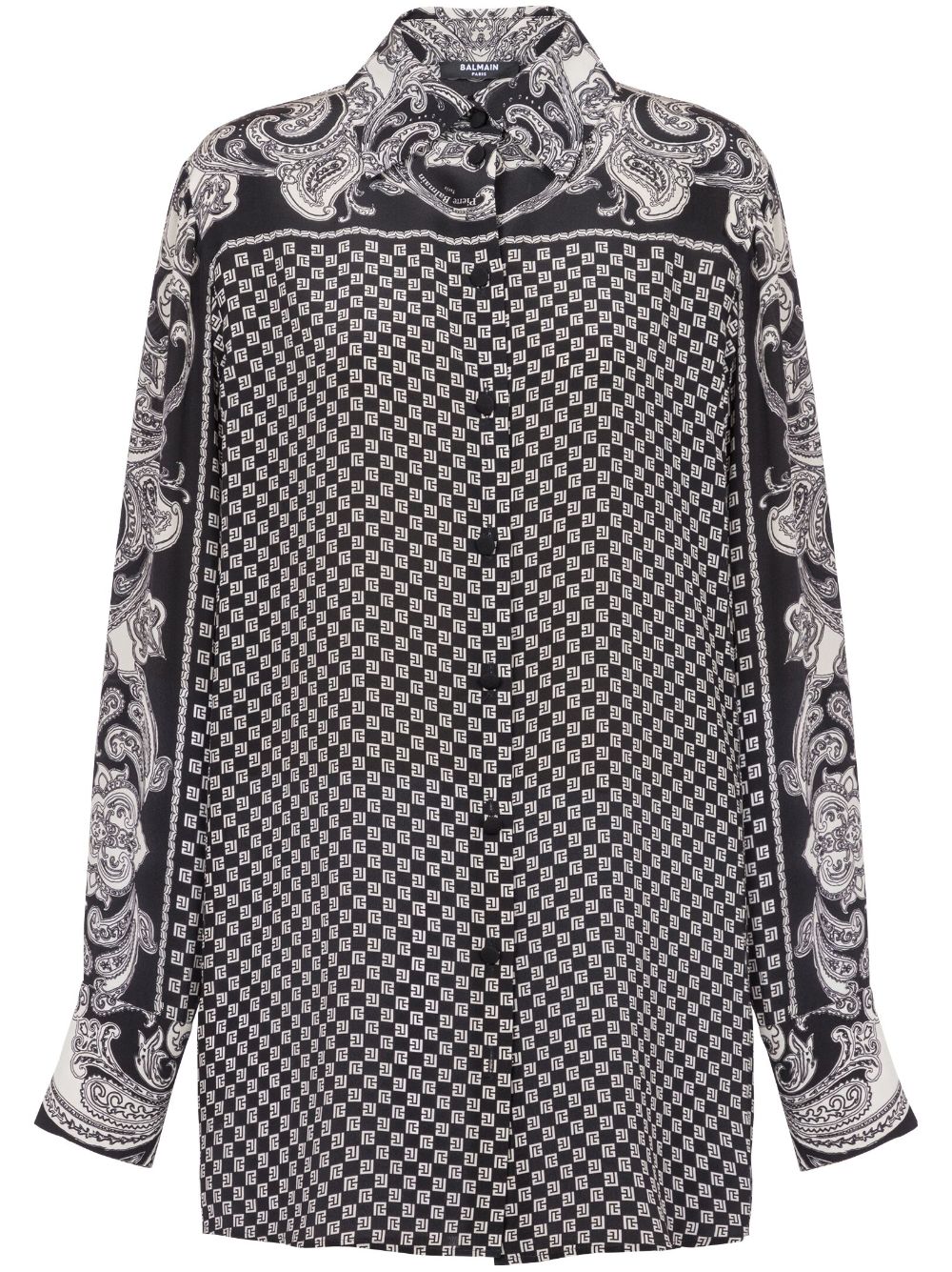 Balmain paisley-print silk shirt - Black von Balmain